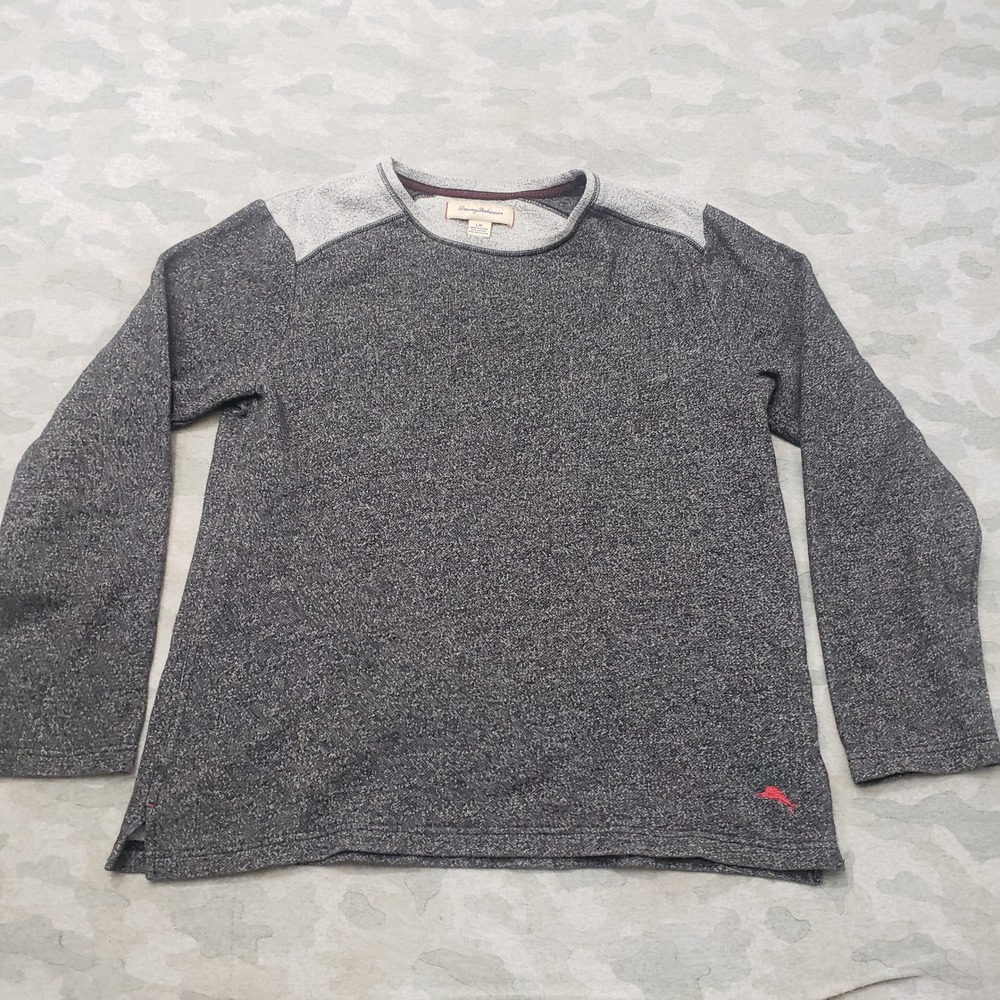 Tommy Bahama Sweater Mens Large Gray Pullover Long Sleeve Crewneck Casual